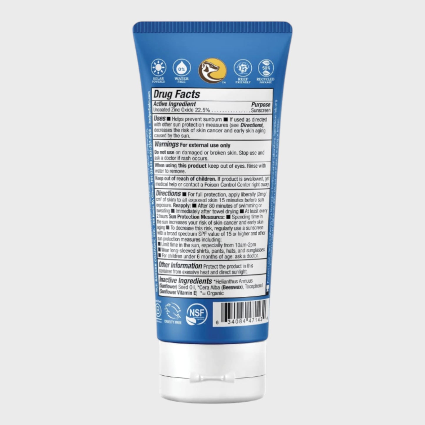 Badger Sport Mineral Sunscreen Cream SPF40 - 87ml
