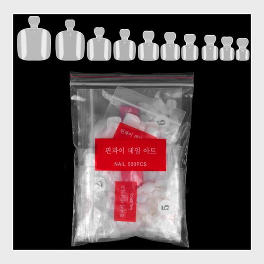 500Pcs French False Toe Nail Tips