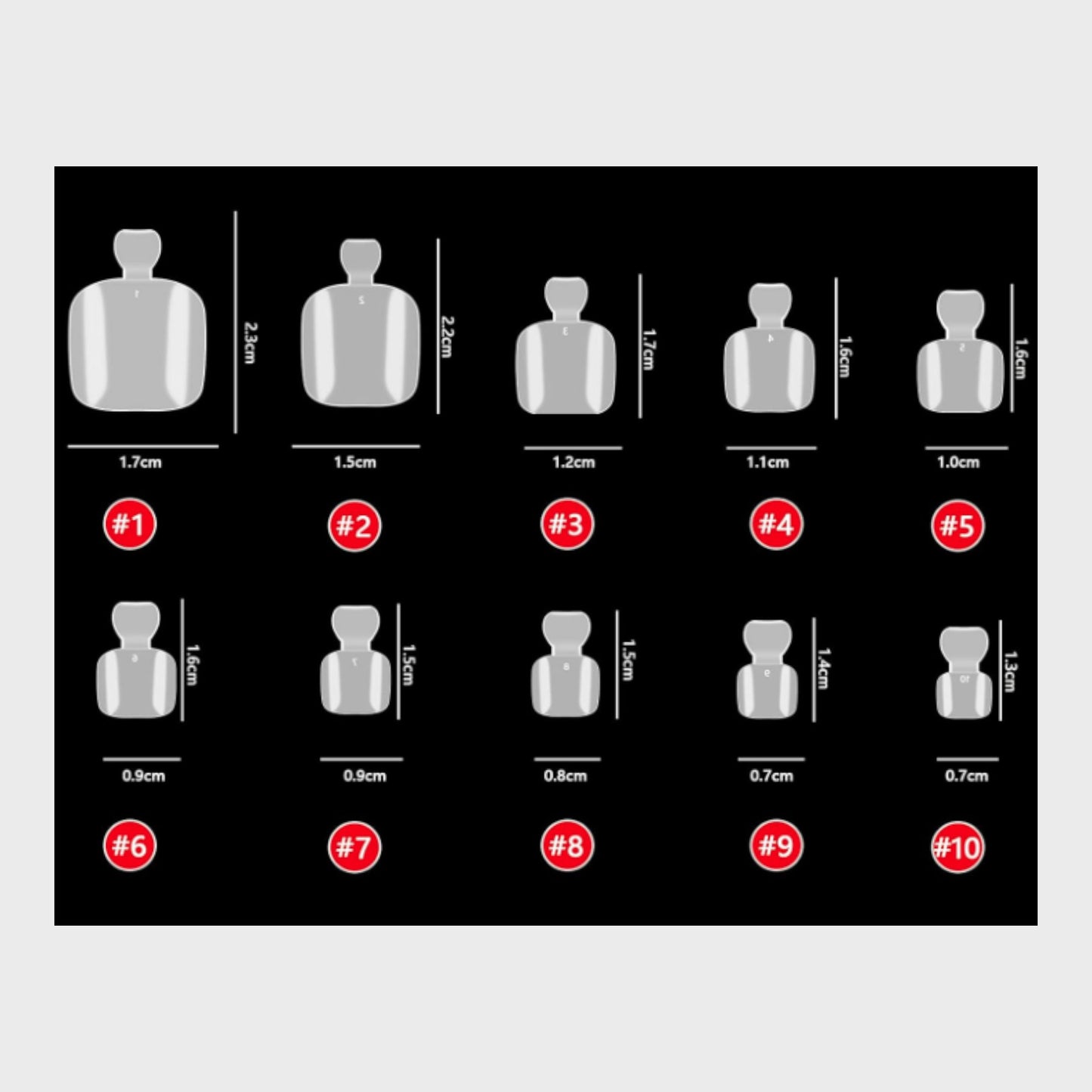 500Pcs French False Toe Nail Tips