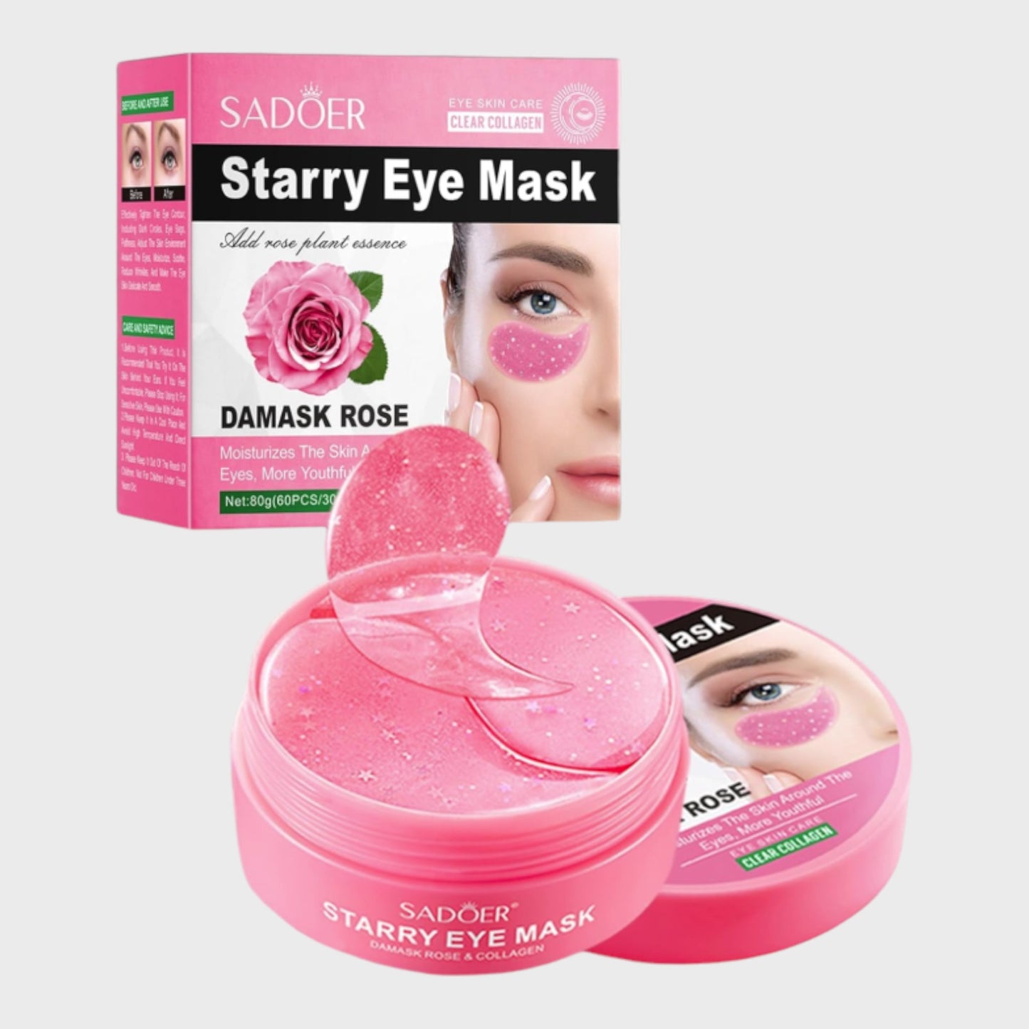 Sadoer Damask Rose Starry Eye Masks