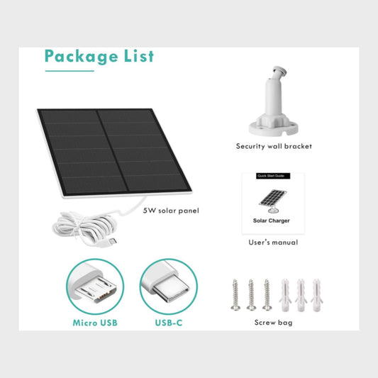 Outdoor Wireless Camera Solar Panel - 2 Pack