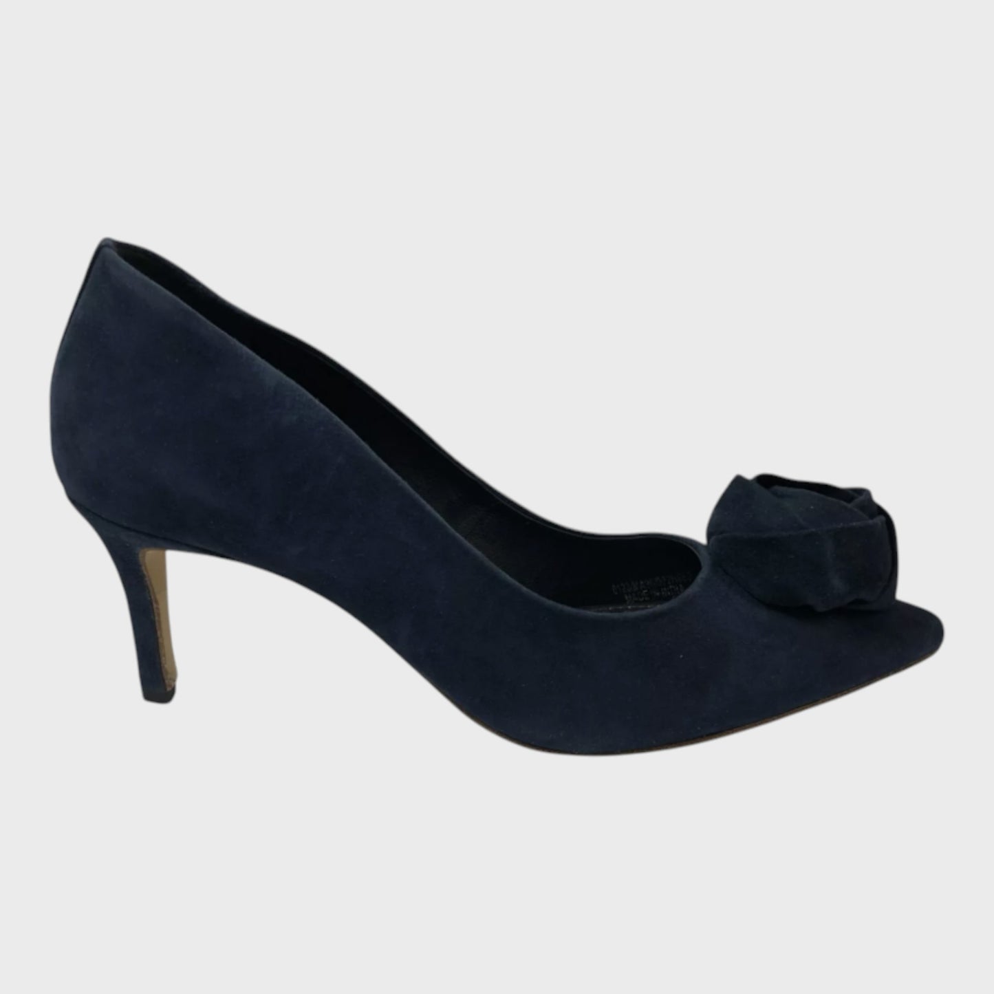 Branded Blue Rosette Adornment Suede Court Shoes - UK6