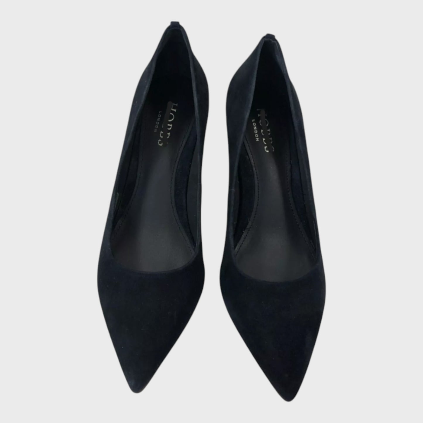 Branded Navy Sleek Suede Court Shoes - UK6