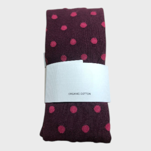 Plum Polka Dot Tights
