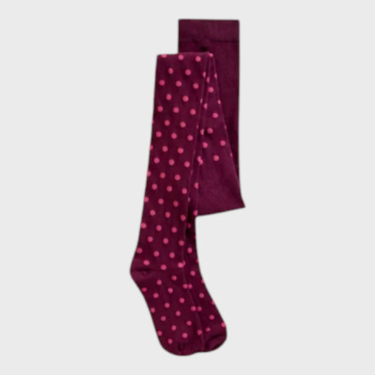Plum Polka Dot Tights
