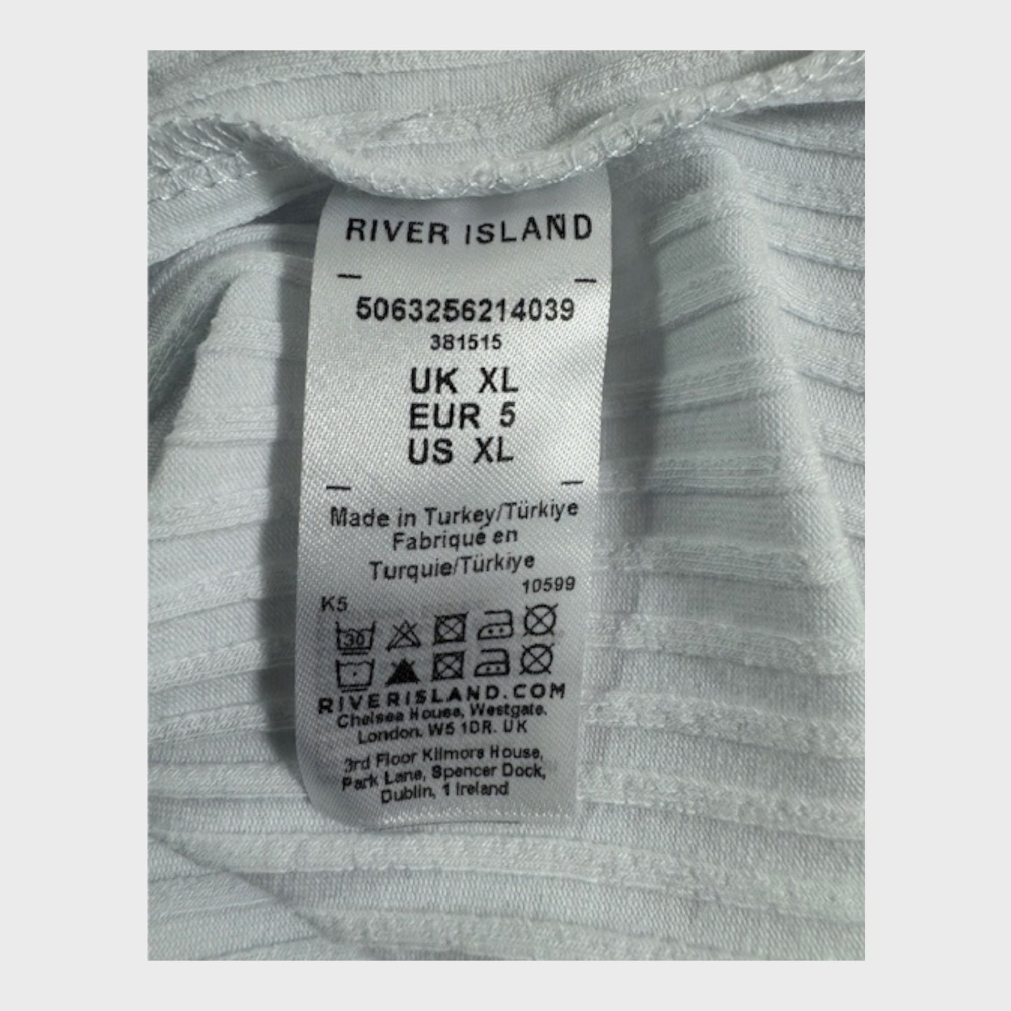 RIVER ISLAND Men's Ribbed Polo Shirt White Pink Grey Stretch Casual 3PCS