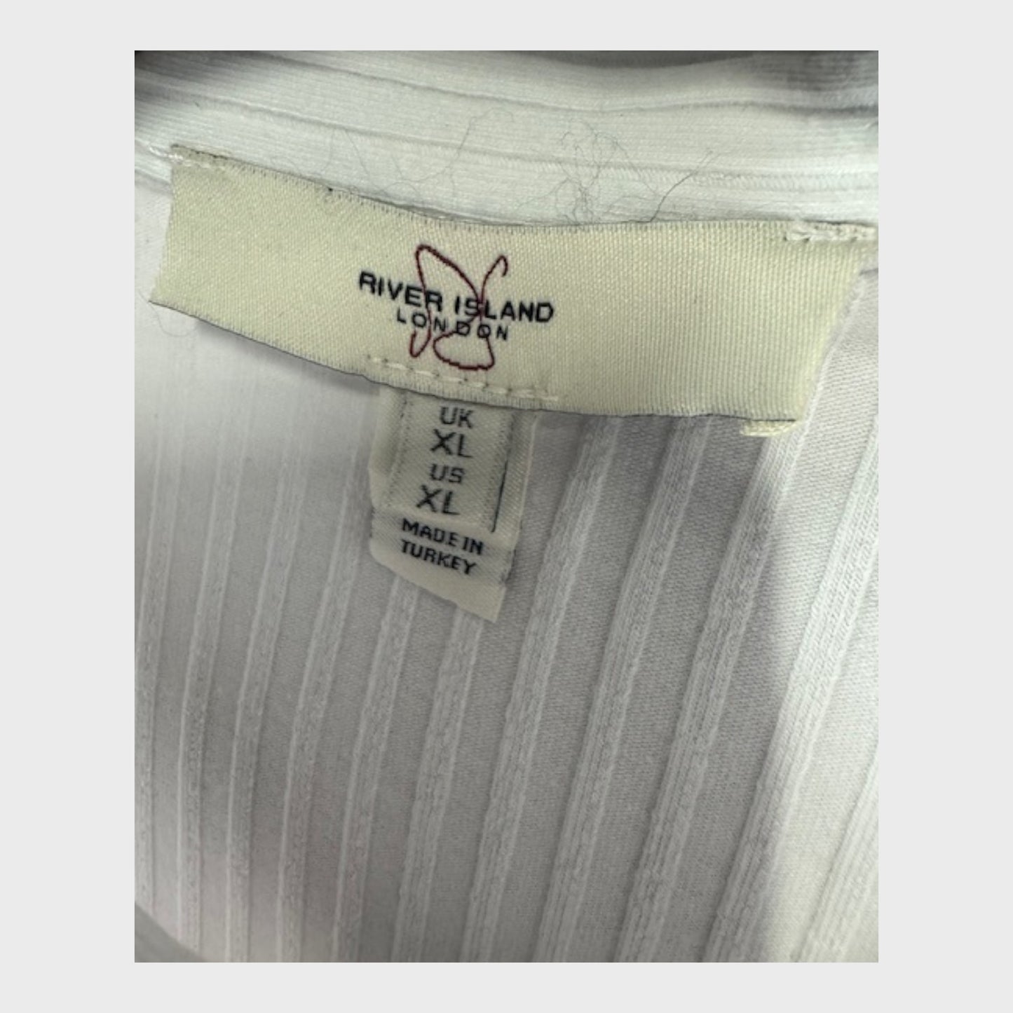 RIVER ISLAND Men's Ribbed Polo Shirt White Pink Grey Stretch Casual 3PCS