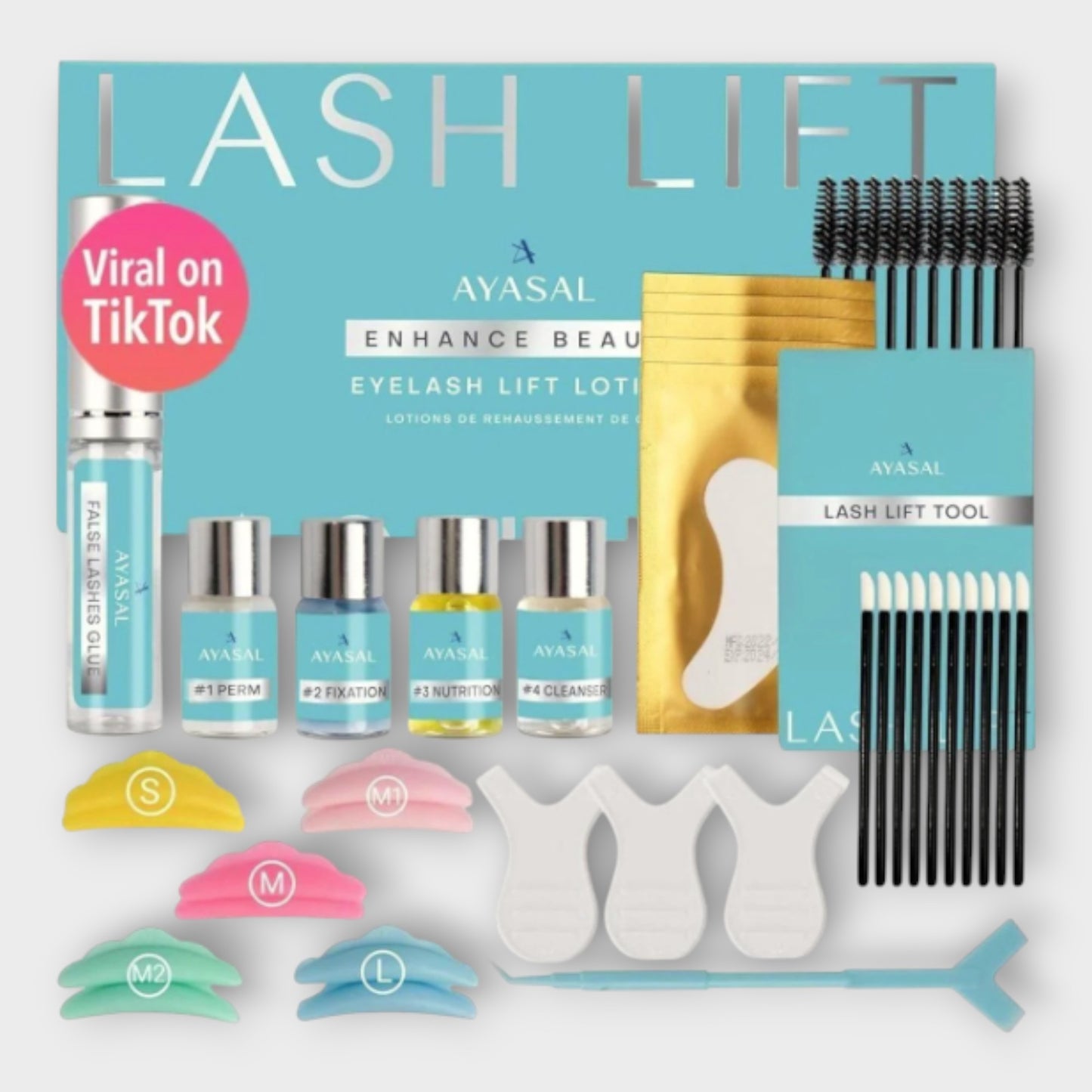 AYASAL Eyelash Lift Kit Complete Set for Lash Lifting with Tools