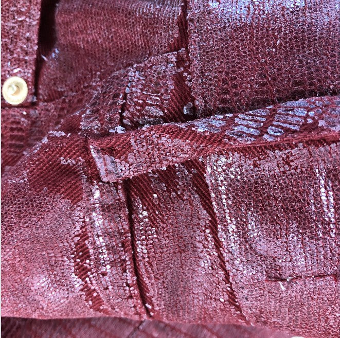 River Island Red Metallic Snake Print Jeans