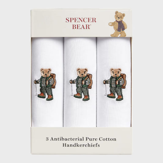 Pure Cotton Bear Handkerchiefs - Three Pack
