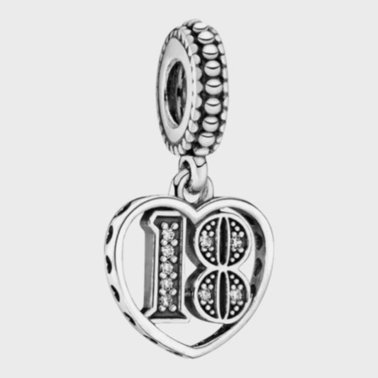 Pandora 18th Celebration Sterling Silver Dangle Charm
