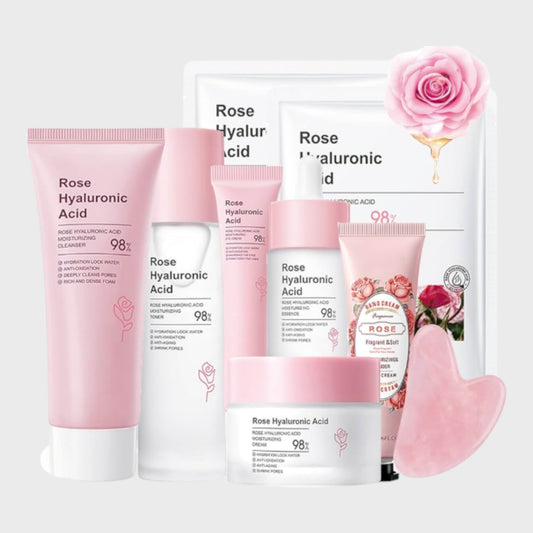 Rose Pamper Skin Care Set - 9 Pieces