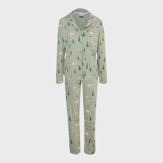 DISNEY Bambi Pyjama Set Green Forest Print