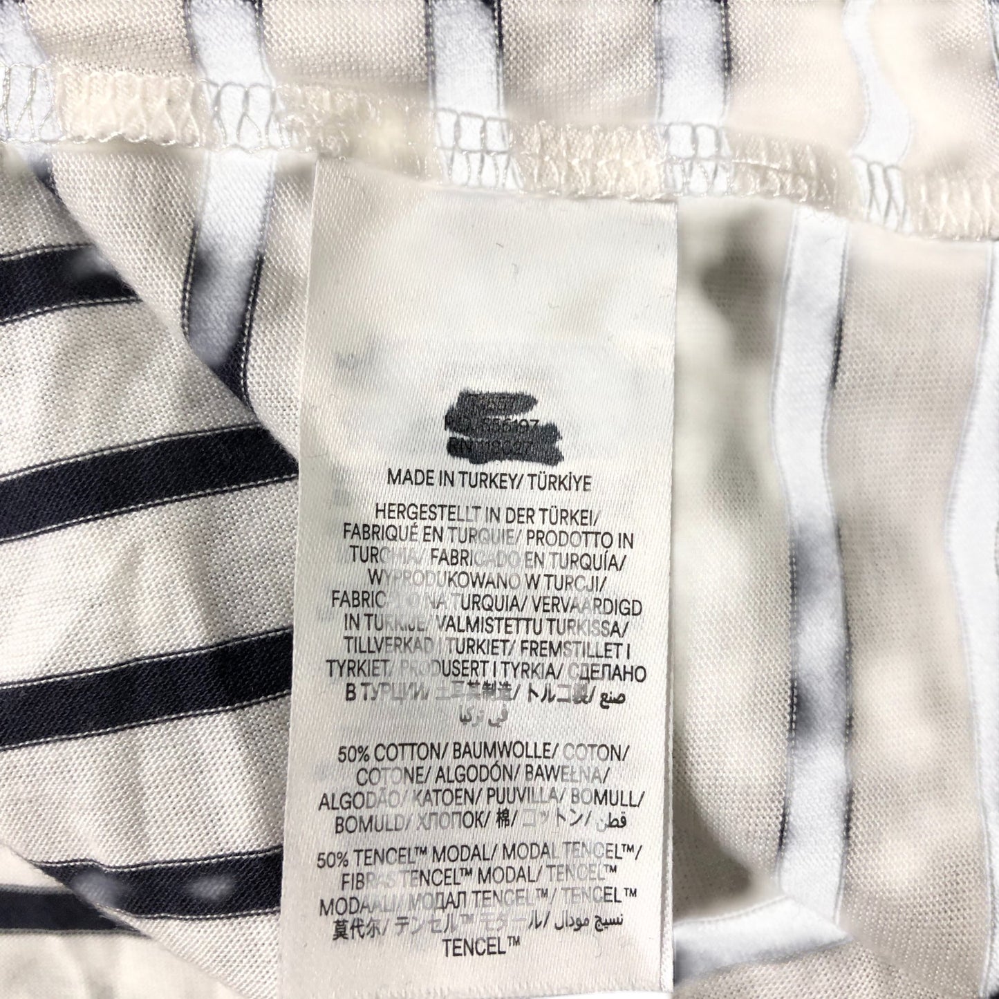 Long Sleeve Striped Top Women's Casual Cotton Blend UK10