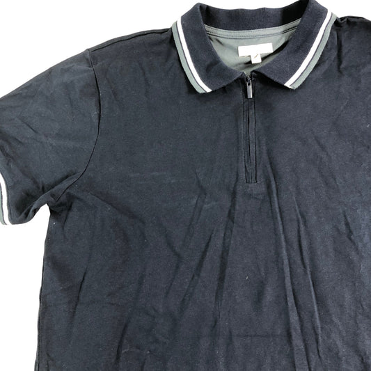 Onfire Polo Shirt Size L Men's Navy Blue Cotton Zip Collar Top