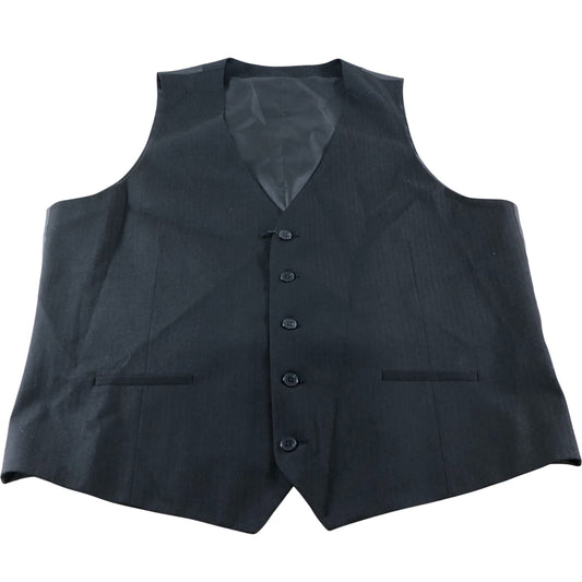 River Island Black Waistcoat Size 46 Men's Tailored Fit Buttoned