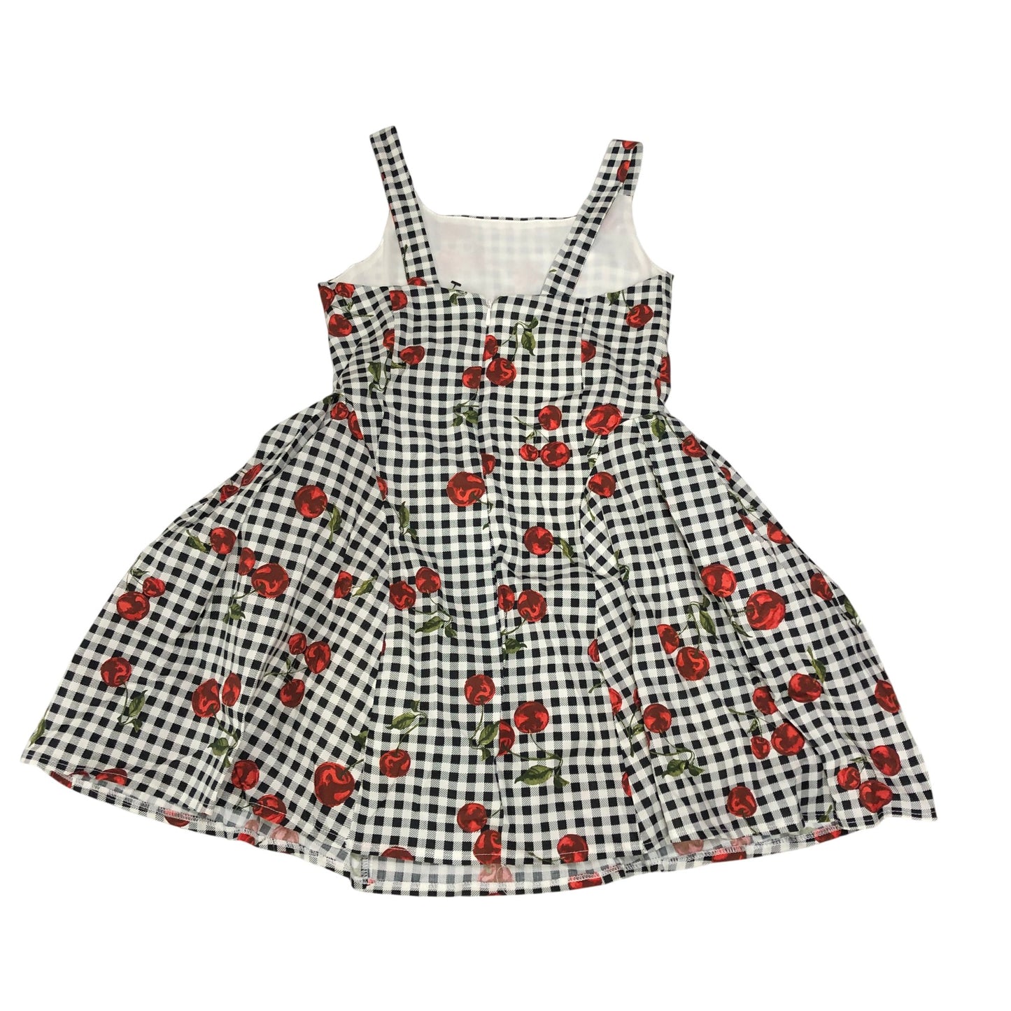 River Island Girls Smock Dress 8 Years Black White Gingham Cherry Print
