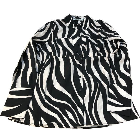 Baukjen Zebra Print Blouse UK10 Women's Long Sleeve Button Up Fashion Top
