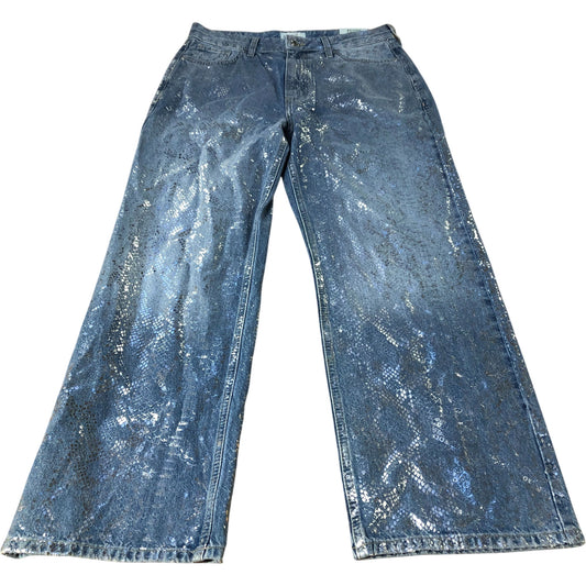 River Island Straight Relaxed Jeans Women's Straight Fit Denim Blue UK12