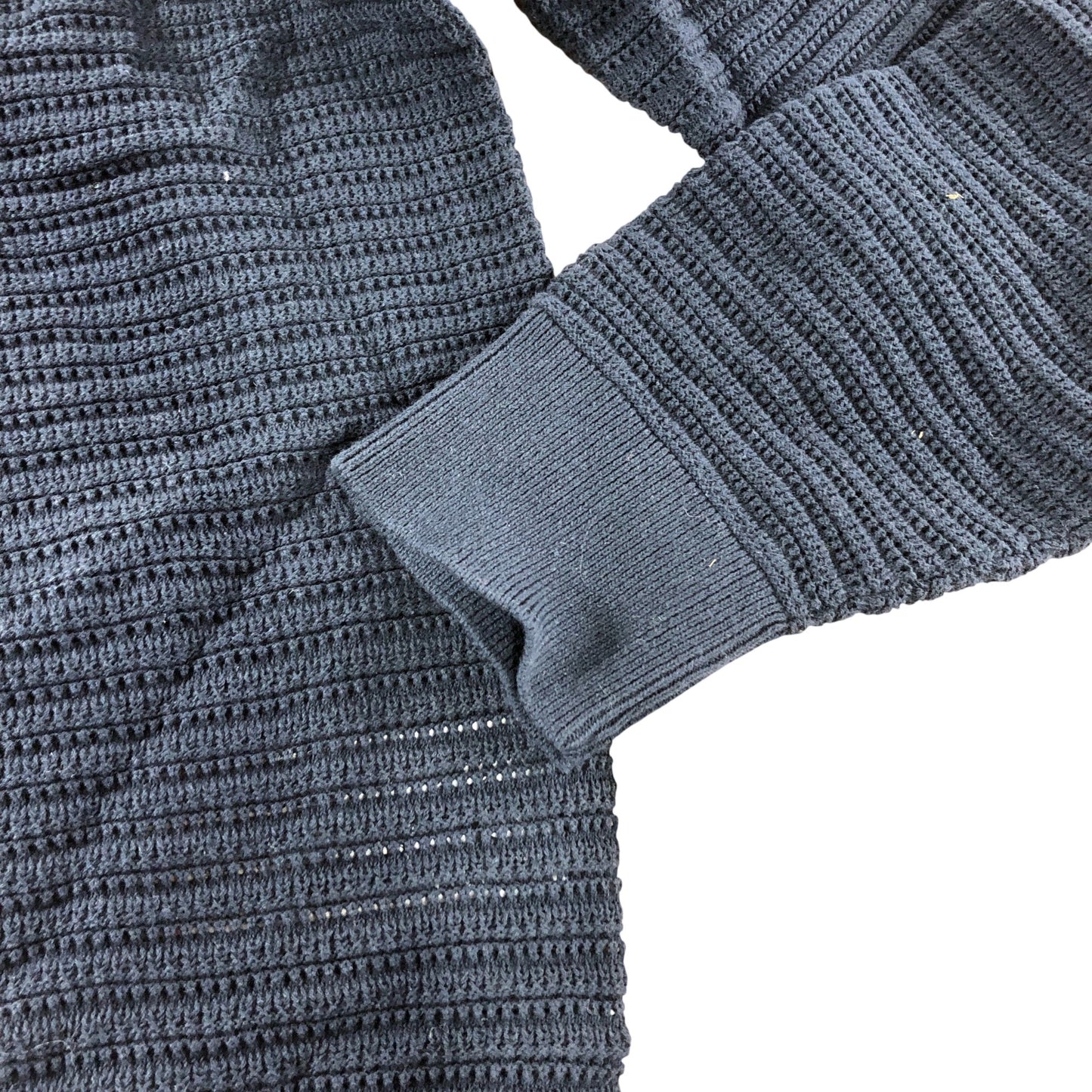 Branded Navy Blue Waffle Knitted Sweater - Size Medium