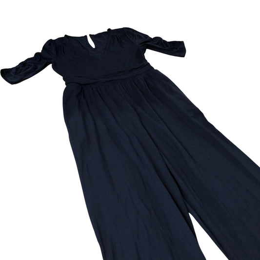 Jumpsuit Women's Navy Blue V Neck Casual 3/4 Sleeve UK Size 8