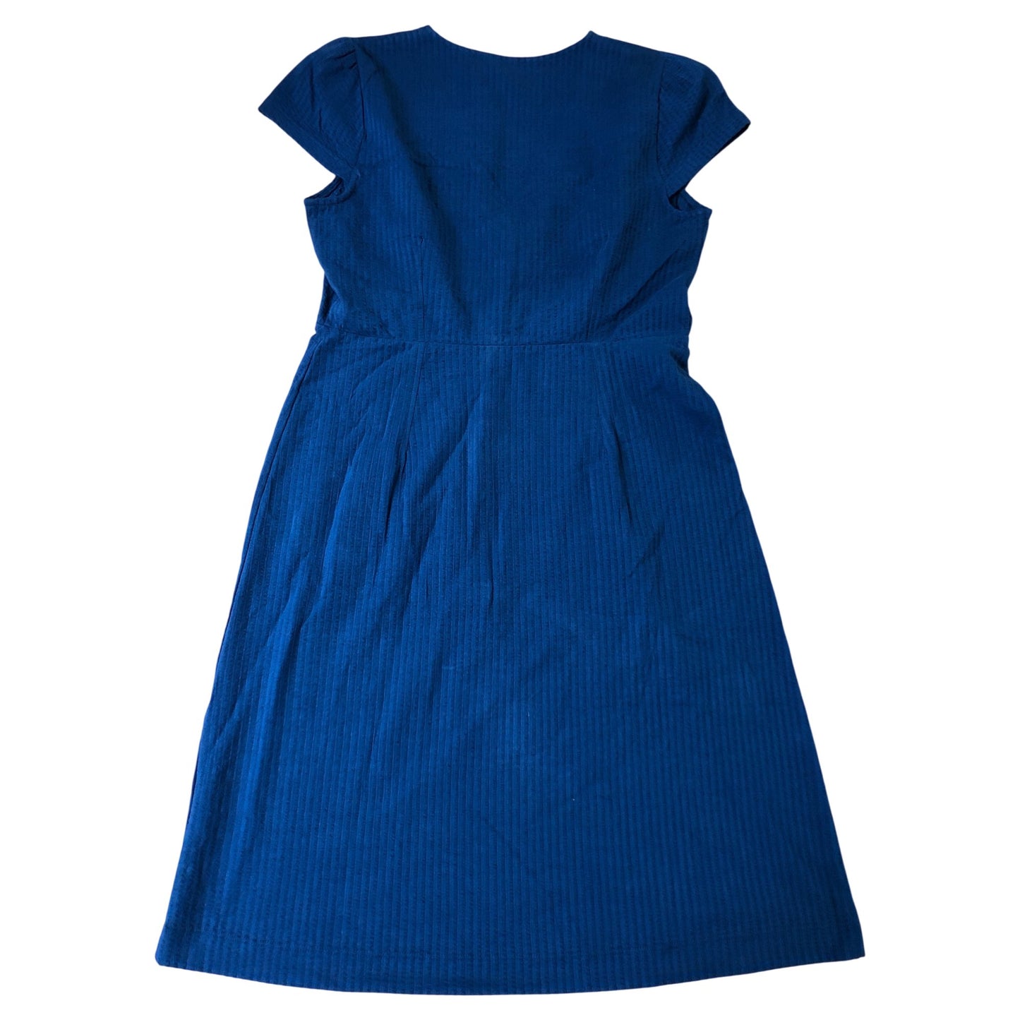 Women's Cap Sleeve Blue Dress Stretchy Casual Fit Summer UK12