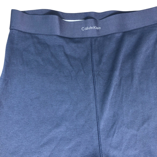 Calvin Klein Women's Leggings M - UK 10 Grey Ribbed Stretch Cotton Blend