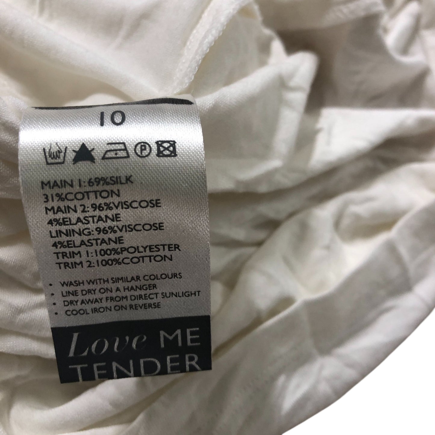 Layered Polka Dot Blouse Cream Soft Cotton Silk Blend Size 10