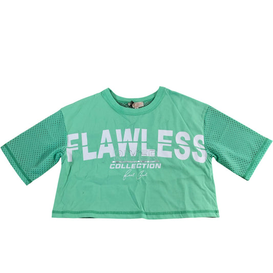 RIVER ISLAND Flawless Collection Crop Top UK 5-6 Years Girls Green Short Sleeve