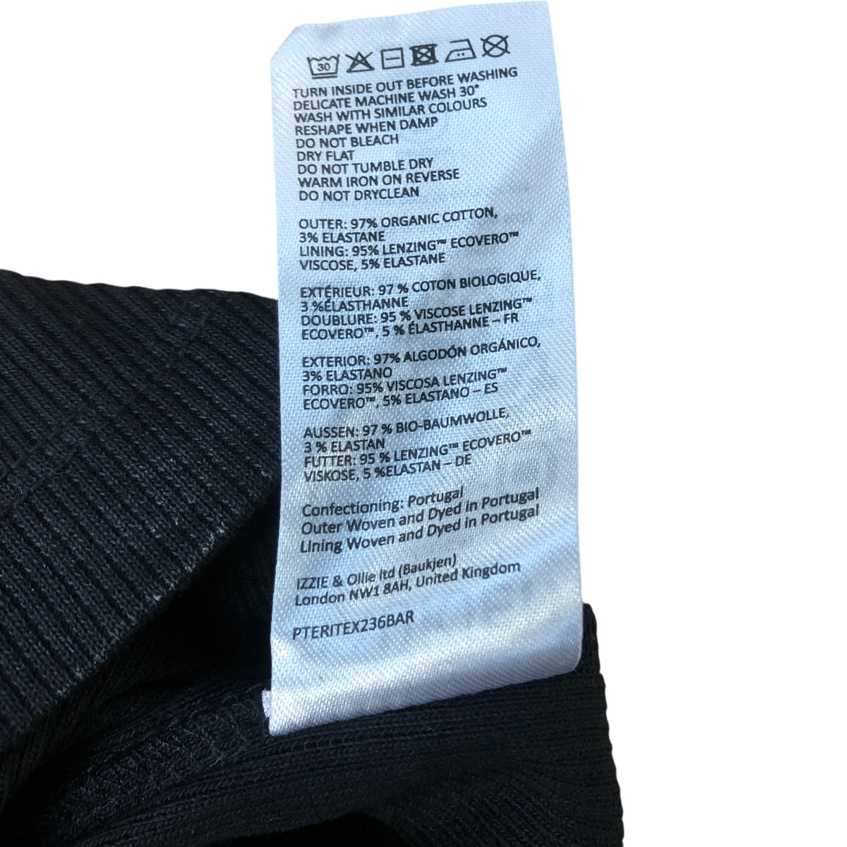 Baukjen Tank Top Women Organic Cotton Size UK6 Ribbed Black Sleeveless