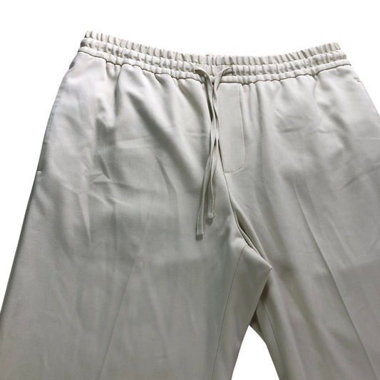 Zara Oyster White Jogger Trousers - Size Large