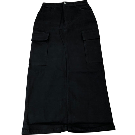 Branded Cargo Skirt Women's Black Cotton Blend Casual Knee Length UK8