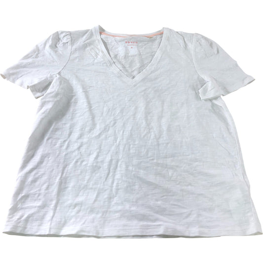 White V Neck T-Shirt - Size Medium