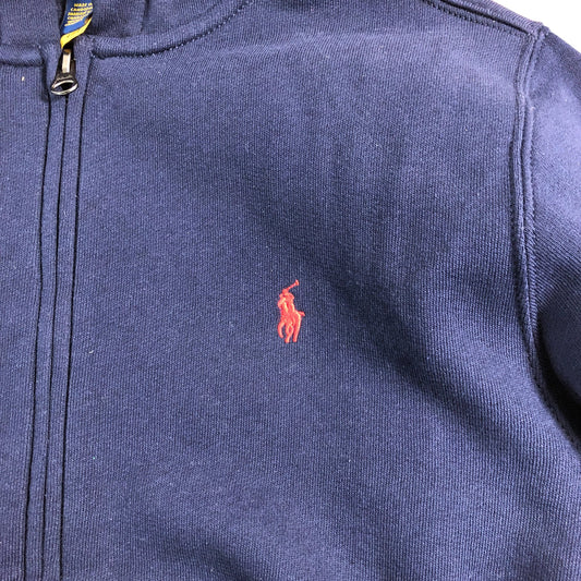 Polo Ralph Lauren Hoodie Large 14-16 Boys Navy Zip Up Cotton Blend