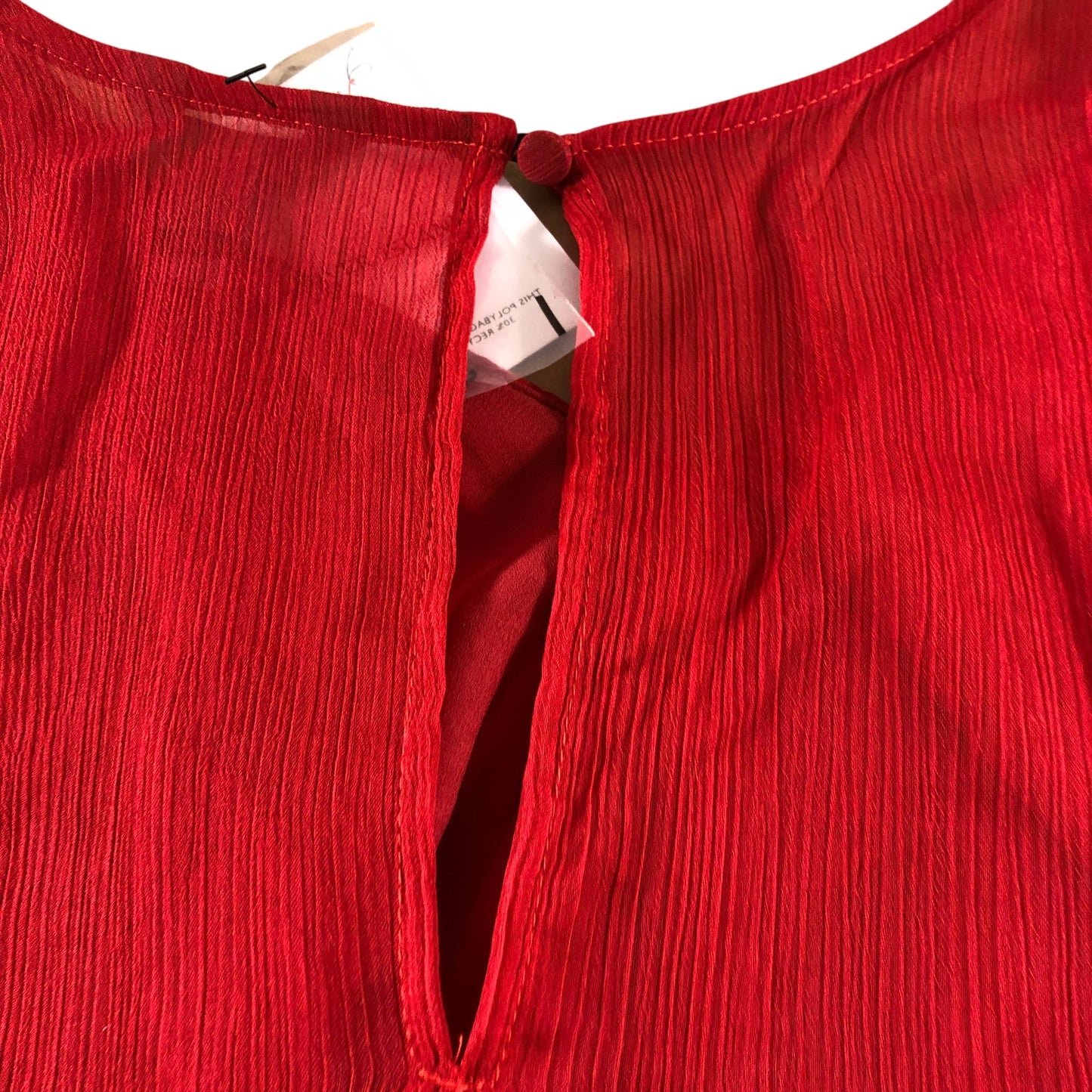 River Island UK12 Red Flowy Blouse Women's Polyester Oversized Top