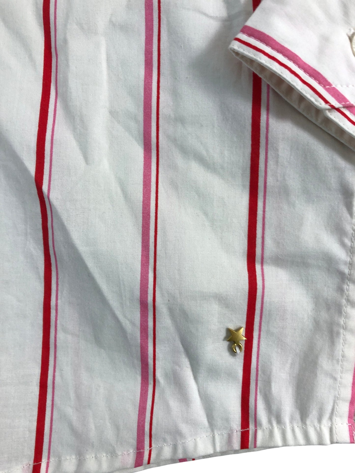 Des Petits Hauts Ulysse Shirt Size Large Women's Cream Red Striped