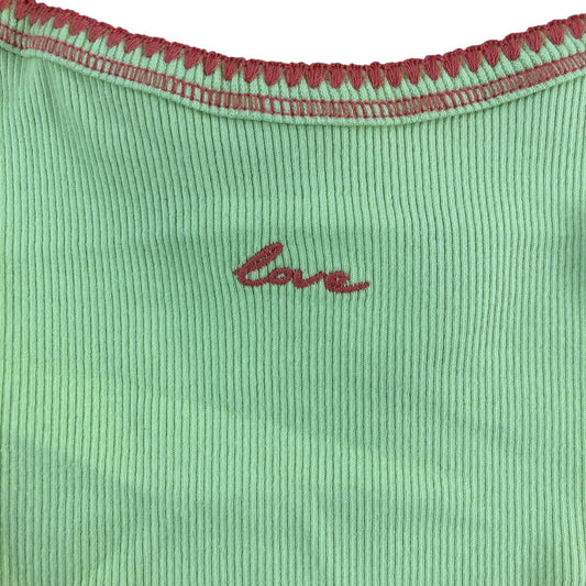 River Island Casual Lime 5-6 Years Girls Love Ribbed Tank Top