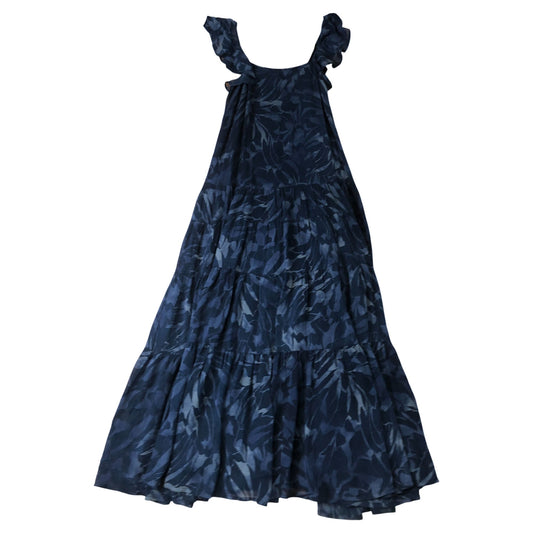 Flowy Sundress Women's Dark Blue Floral Design Tiered Style Size 8