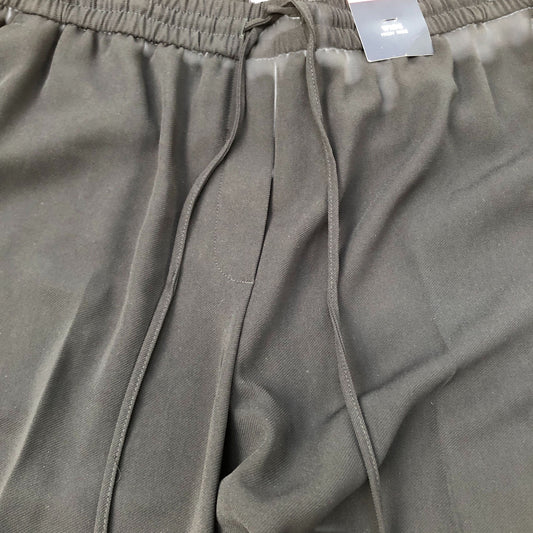High Waisted Trousers UK 18 Unknown Women's Black Wide Leg