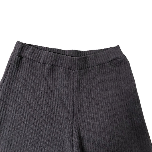 River Island Ribbed Trousers Size M Women Brown High Waist Flared Casual