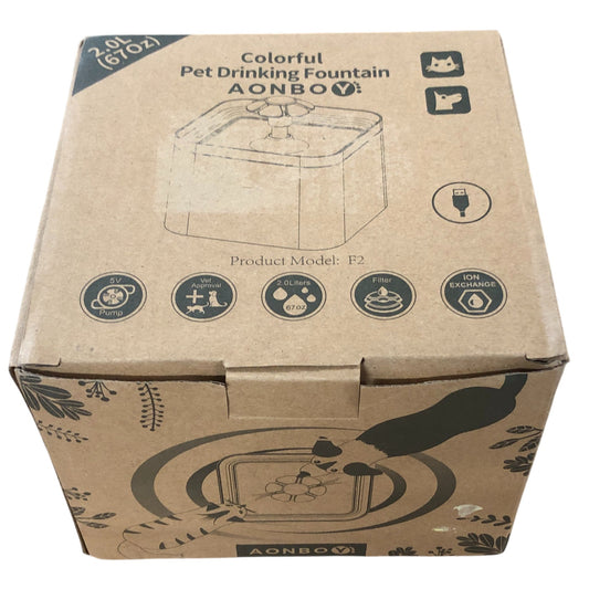 AONBOY Colourful Pet Drinking Fountain Model F2 2L Quiet Water Dispenser