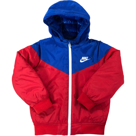 NIKE Kids Red Blue Jacket M 5-6 Years Lightweight Packable Hooded