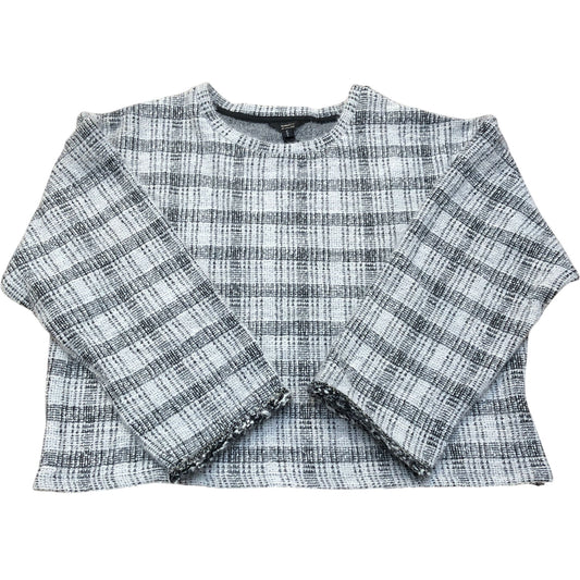 River Island Long Sleeve Checked Sweater Black & White