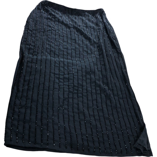 River Island UK10 Women's Elegant Black Beaded Pencil Skirt Party Wear