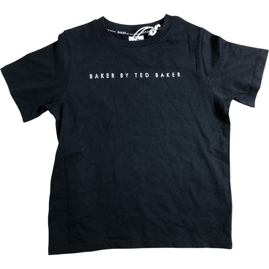 Baker By Ted Baker Boys T-Shirt Size 6 Years Black Cotton Short Sleeve