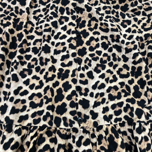 Baukjen Leopard Print Midi Dress Women's Viscose Long Sleeve