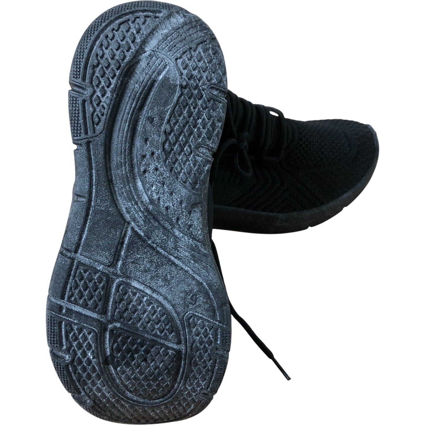 Black Knit Trainers Women's Sporty Lightweight Casual Footwear UK6