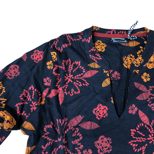 Weird Fish Nightshade Midi Dress Size 12 Women's Long Sleeve Floral Pattern