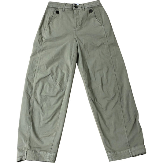 Khaki Washed Barrel Chino Trousers Size 8L