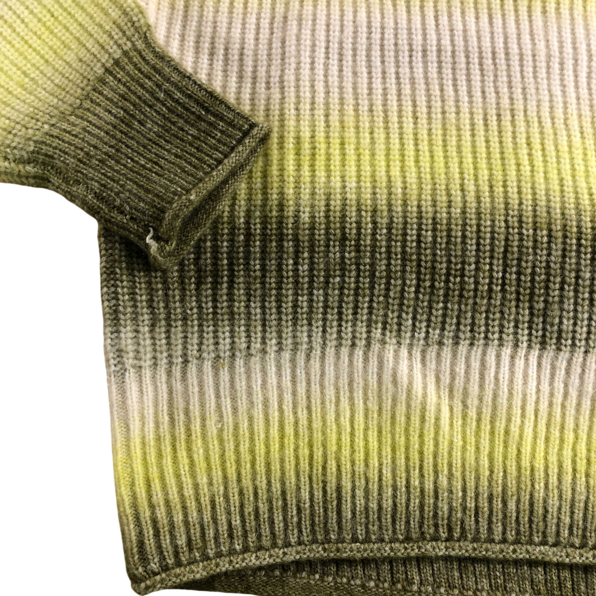 Space Dye Jumper UK8 Women's Green Multi Ribbed Knit Sweater
